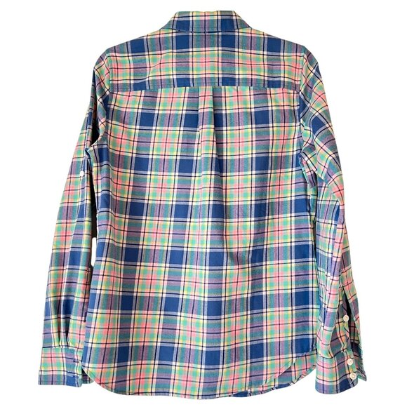 Vineyard Vines Shirt Womens Plaid Adj Long Sleeve Sz 8 Tunic Preppy Logo - Picture 3 of 13